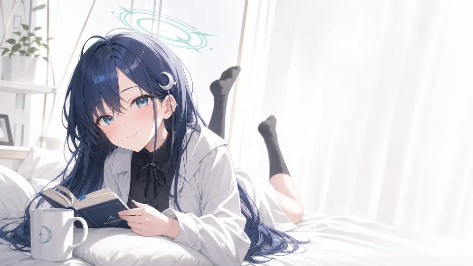 22-蔚蓝档案风-海军蓝书本少女 AI 生成作品预览