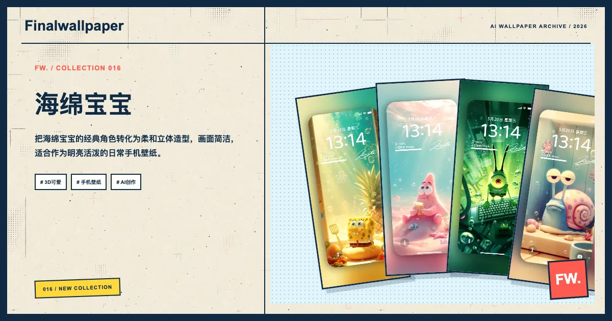 海绵宝宝 · 3D可爱手机壁纸画册分享封面